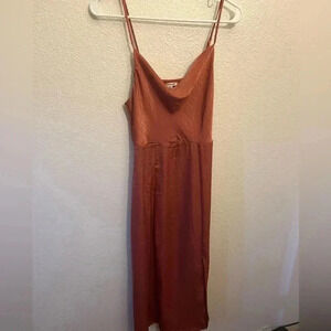 American eagle maxi dress with slit, pink, size S